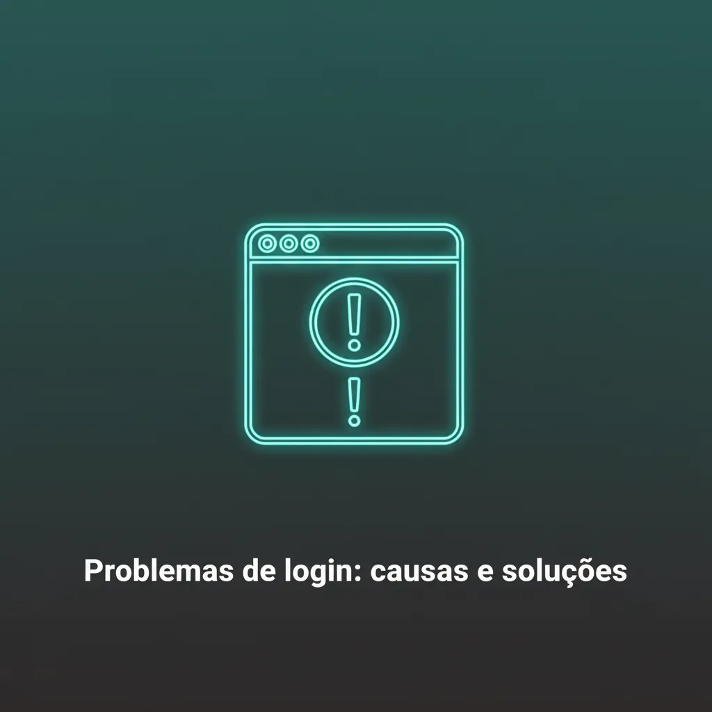 Infográfico com problemas de login e soluções rápidas: senha, usuário, 2FA, conta bloqueada e erro técnico.
