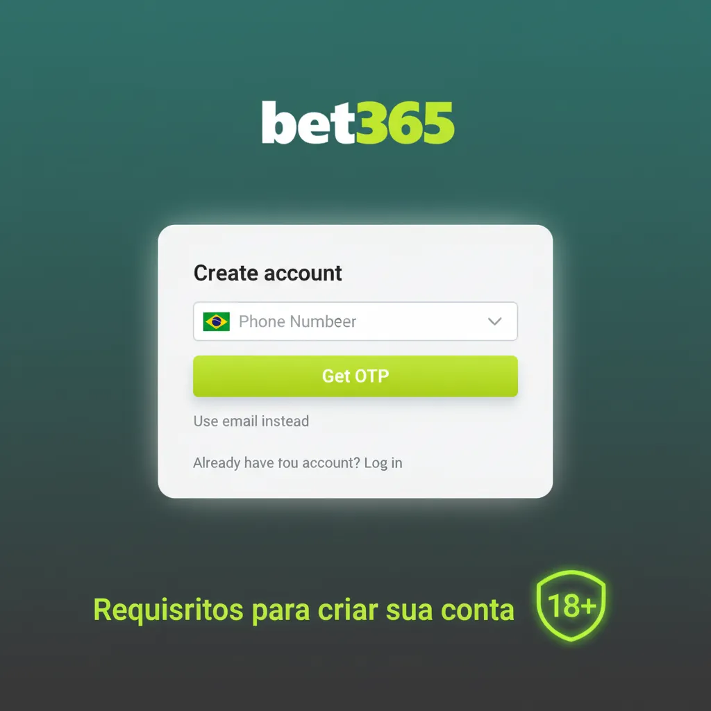 Infográfico: requisitos para criar conta — 18+, CPF, RG/CNH, endereço, dados corretos, 1 conta, pagamento no próprio nome.